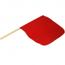 TPHD 18" x 18" Red Cloth Safety Flag With Wood Staff