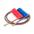 TPHD Nylon 12' Red/Blue Coiled Air Hose Set With 6" Leads