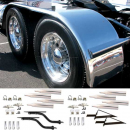 132 Inch 14 Gauge Smooth Rolled Edge Full Fenders With Mounting Kit