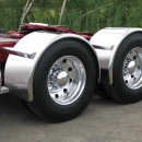 91 Inch Stainless Steel Rollin'Lo Long Single Axle Fenders With Rolled Edge