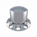 Chrome Plastic Rear Hub Cover with Removable Hubcap