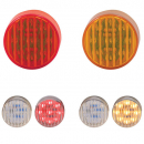 2 Inch Round 9 LED Marker Light with Ribbed Lines