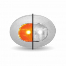 Mini Oval Dual Button Amber/White Marker LED All in One Light