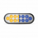 Oval Dual Revolution Amber Turn Signal/Blue Marker 12 LED Light