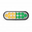 Oval Dual Revolution Amber Turn Signal/Green Marker 12 LED Light
