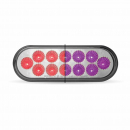 Dual Revolution Oval LED Stop, Turn And Tail Light To Purple Auxiliary