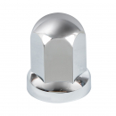 33mm Push-On Chrome Plastic Standard Nut Covers With Flange