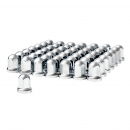 33mm Push-On Chrome Plastic Standard Nut Covers With Flange