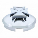 Chrome Plated Front Hub Cap with Spinner 5 Even Notched And 1 Inch Lip