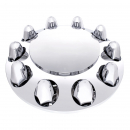 Chrome Front Axle Cover With Dome Cap And 1-1/2 Inch Push-On Nut Covers