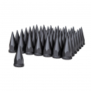 33 MM By 4 - 3/4 Inch 60 Pack Black Thread On Spike Nut Covers With Flange