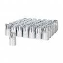 60 Pack Of Thread-On 33mm x 3-3/4 Inch Chrome Plastic Crown Nut Cover