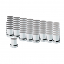 60 Pack Of 33mm X 2 Inch Push-On Flat Top Chrome Nut Covers With Flange