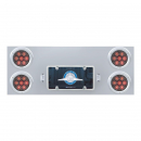 Stainless Steel Rear Center Panel With Four 4 Inch 7 Red LED/Clear Lens