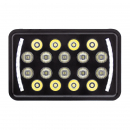 4 Inch By 6 Inch Black 18 High Power LED Rectangular Light With Position Light
