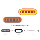 6 Inch Oval GLO Turn Signal Light Kit With Amber LED And Lens