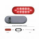 6 Inch Oval Stop, Turn And Tail Light Kit With Red LEDs And Reflective Lens