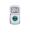 Floor Light Chrome Rocker Switch Cover With Green Jewel