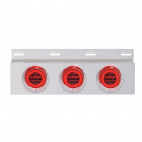 Top Mud Flap Plate with Three 21 LED 4 Inch GLO Lights, Red Lens with Visors