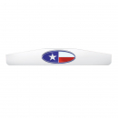 4 Inch By 24 Inch Chrome Bottom Mud Flap Plate With Welded Stud And Texas Flag Emblem