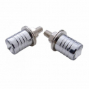Chrome License Plate Fasteners With Clear Diamond