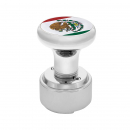 Chrome Thread-On Shift Knob With Mexico Flag Top Sticker And Adapter For Eaton Fuller Style 9/10 Shifter