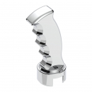 13, 15, 18 Chrome Speed Adapter With Thread-On Chrome Pistol Grip Gearshift Knob