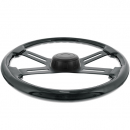 18 Inch Matte Black 4 Spoke Steering Wheel With Horn Bezel And Button