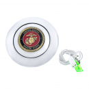US Marine Corps Chrome Aluminum Steering Wheel Horn Button With Metal Medallion
