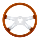 18 Inch Cadmium Orange 4 Spoke Steering Wheel