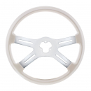 18 Inch Pearl White 4 Spoke Steering Wheel