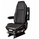 Vendetta Black Genuine Leather High Back Air Seat With Standard Base And Dual Arm Rest