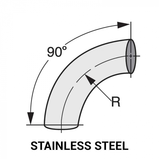 Stainless Steel 90 Degree Standard Radius Tangent End Elbow