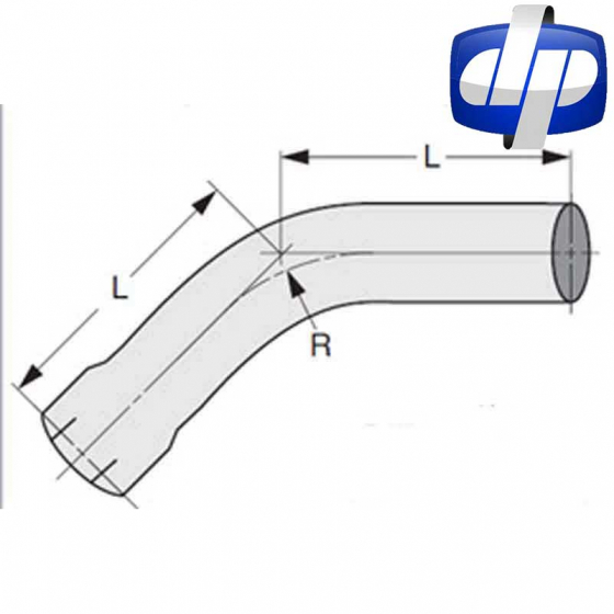 Stainless Steel 45 Degree Elbow, Expanded and Slotted End, 2x Tube Diameter Radius, Various Sizes Available