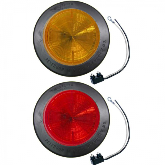 3 LED Round Clearance/Side Marker Light w/ Grommet & Plug 6 Pack
