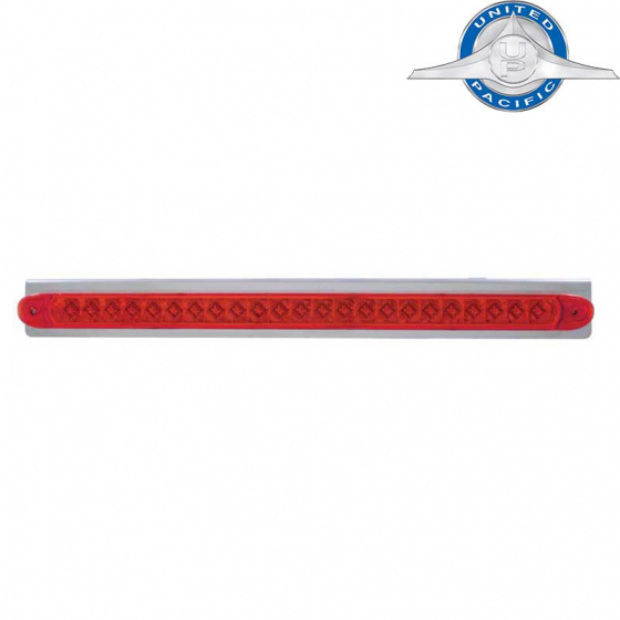 Stainless Steel Light Bracket With 23 LED 17 1/4 Inch Light Bar With Red LED