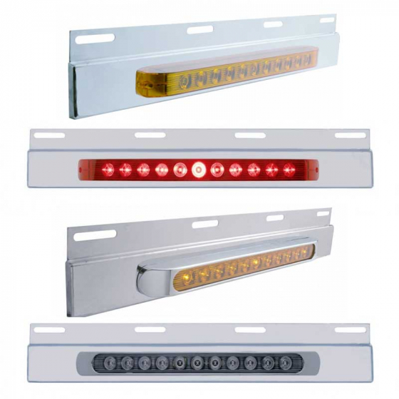 Stainless Top Plate 11 LED 17 Inch Light Bar in 8 Options