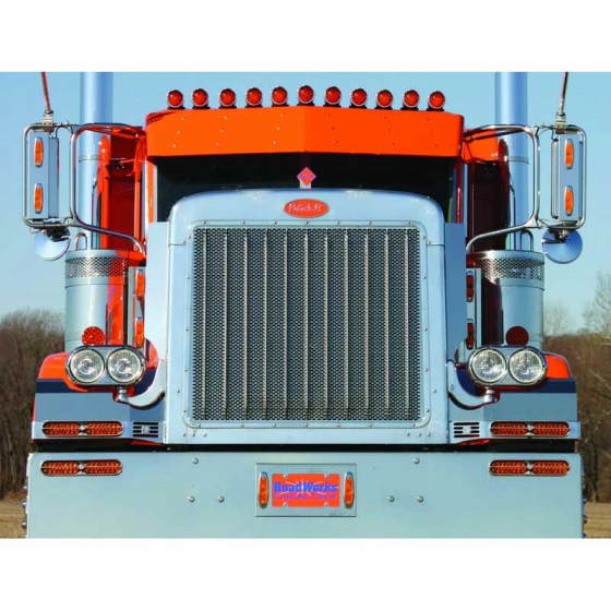 Peterbilt Punched Grill Inserts Model 379 Extended Hood