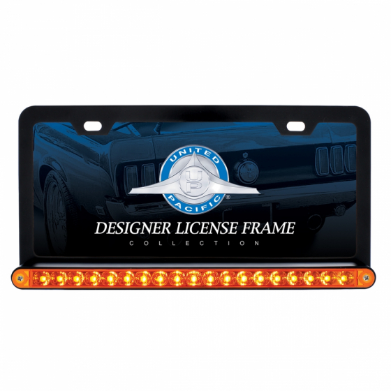 Black License Frame with 19 LED 12 Inch Reflector Light Bar