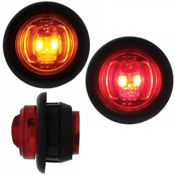 2 LED Mini Clearance/Marker Lights for 1 Inch Opening