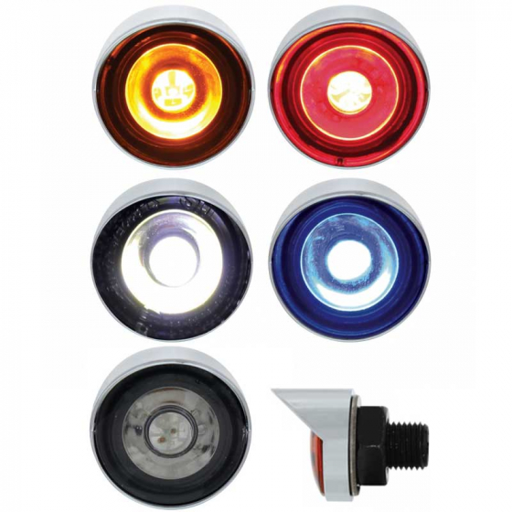 High Powered 3 LED 1 Inch Clearance And Marker Lights With Visor