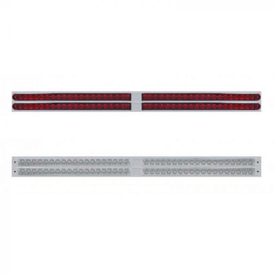 24 Inch Top Mud Flap Plate with Four 19 Red LED Light Bars