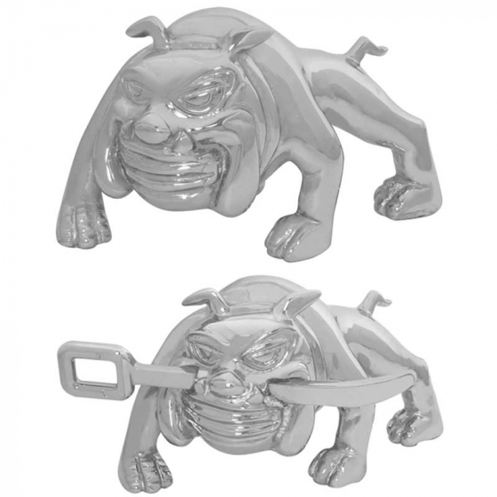 Chrome Plated Bull Dog Hood Ornament