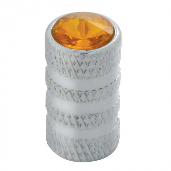 Chrome Tubular Tire Valve Stem Cover with Crystal - Multiple Colors Available