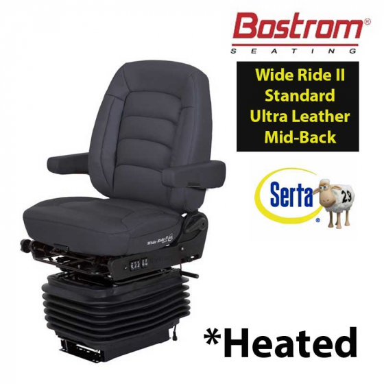 Heated Wide Ride II Standard Mid-Back Ultra Leather w/ Serta