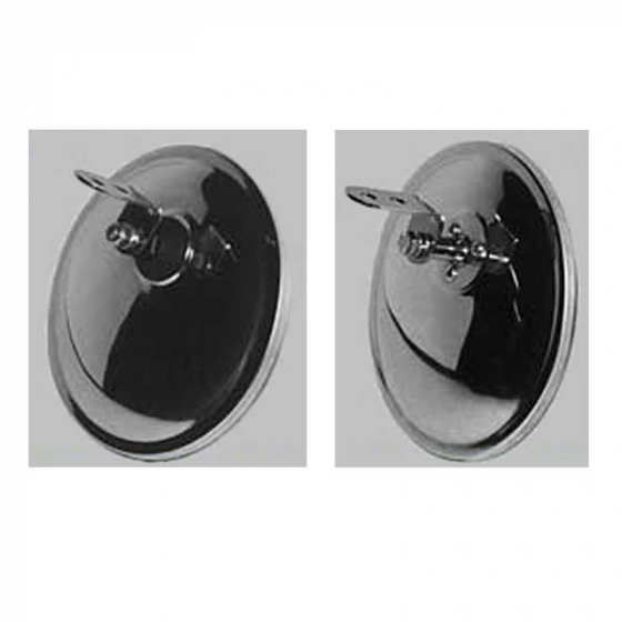 8.5 Inch Round Convex Stainless Steel Offset Mount Mirror