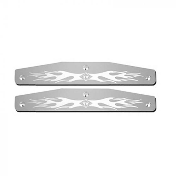Stainless Steel 18 Inch Mudflap Weight Bottom with Flame Design