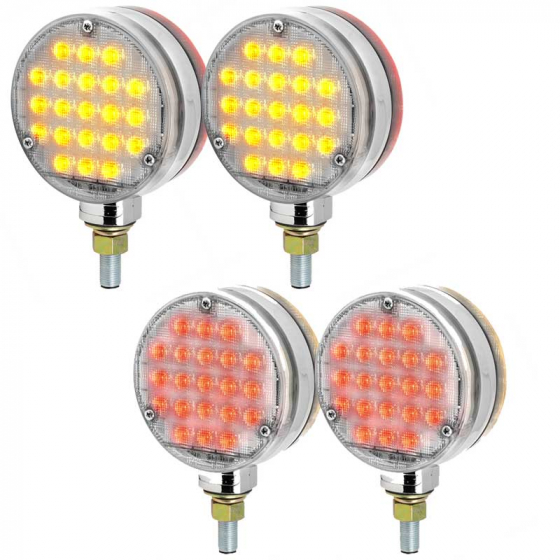 Amber/Clear & Red/Clear 4" Smart Dynamic Double Face LED Light