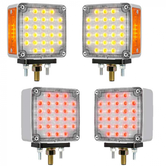 Amber/Clear & Red/Clear Smart Dynamic Double Face LED Light