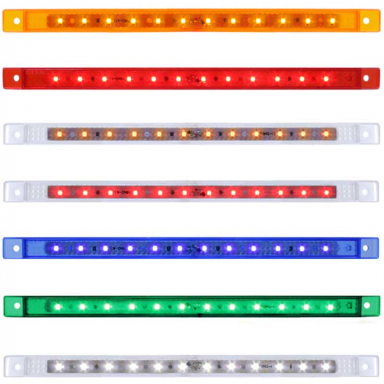 12 LED 10 Inch Thin Marker Single Function Light Bar Only